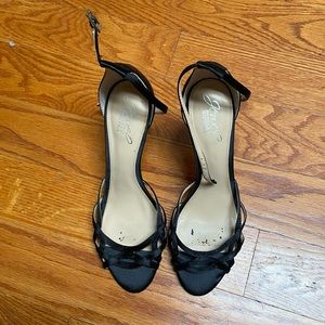 Badgley Mischka black strappy stilettos
